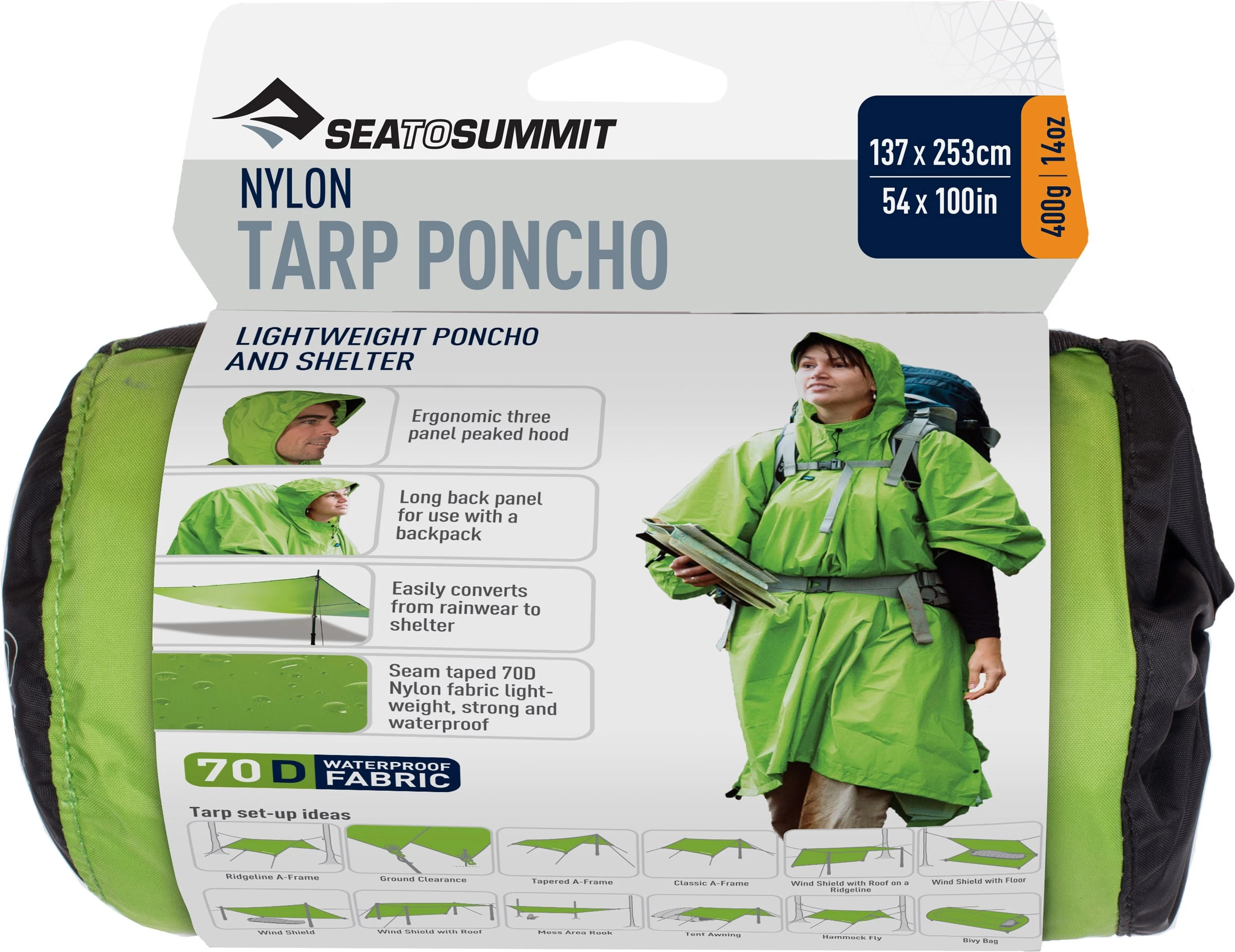 Sea To Summit Nylon Tarp 70D Poncho 5 Sea To Summit Nylon Tarp 70D Poncho - Billede 4